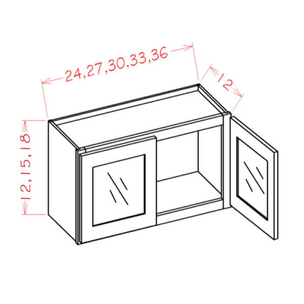 W3618GD Torrance White Wall Cabinet (Glass Prepped)