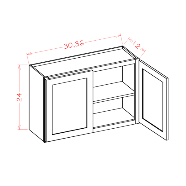 W3624 Torrance White Wall Cabinet