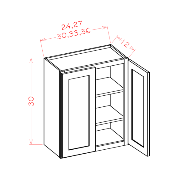 W3630 Torrance White Wall Cabinet