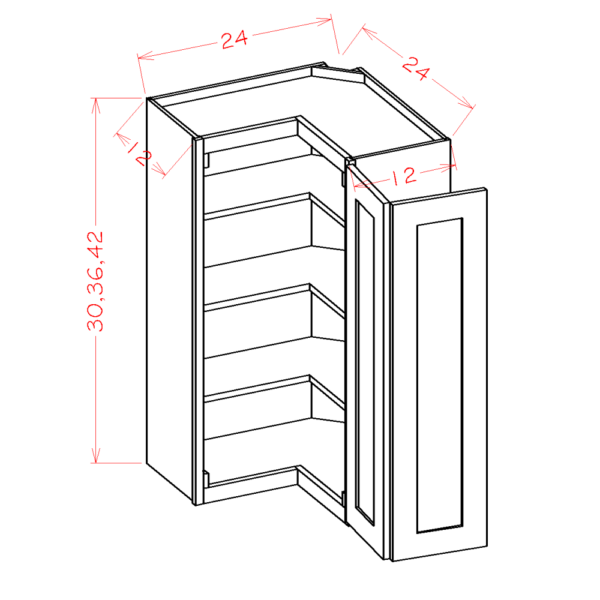 WER2442 Torrance White Wall Square Corner Cabinet