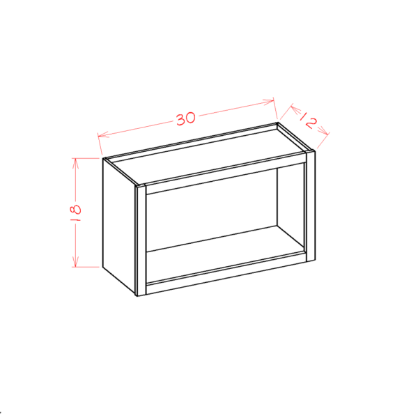 WOC3018 Torrance White Open Shelf