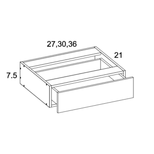 VKD36 Torino White Pine Vanity Knee Drawer
