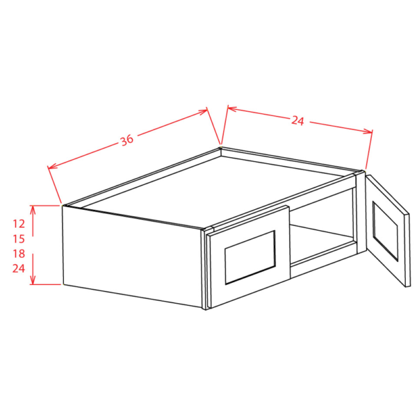 W361824 Torrance White Wall Refrigerator Cabinet