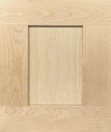 Closeup picture of the Maple Unfinished cabinet door.