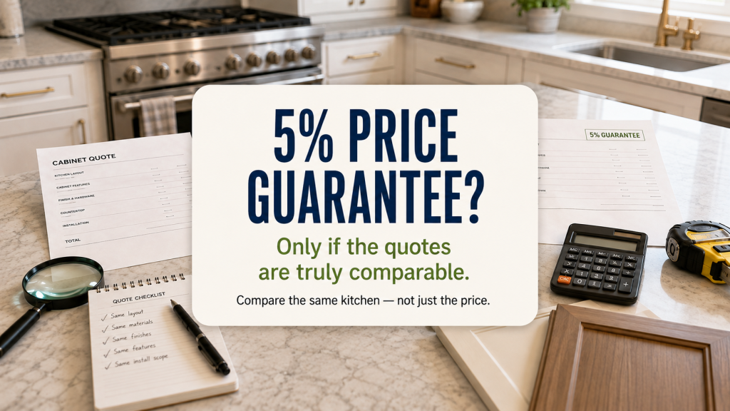 Is a 5% low price guarantee real when comparing cabinet quotes online?