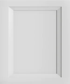 Closeup picture of the Oxford White cabinet door.