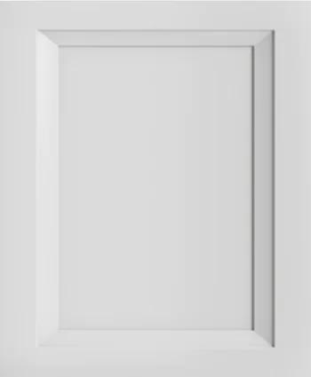Closeup picture of the Oxford White cabinet door.