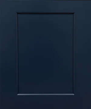 Closeup picture of the Shaker Navy cabinet door.