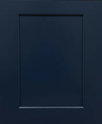 Closeup picture of the Shaker Navy cabinet door.